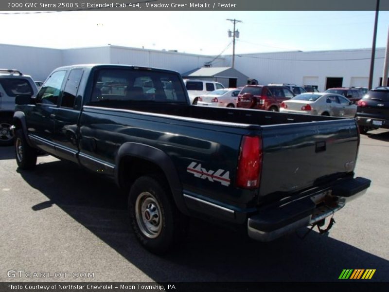 Meadow Green Metallic / Pewter 2000 GMC Sierra 2500 SLE Extended Cab 4x4