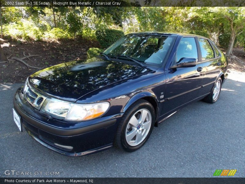 Midnight Blue Metallic / Charcoal Gray 2002 Saab 9-3 SE Sedan