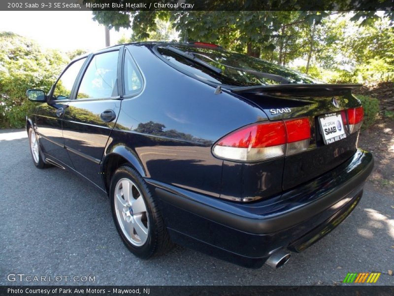 Midnight Blue Metallic / Charcoal Gray 2002 Saab 9-3 SE Sedan