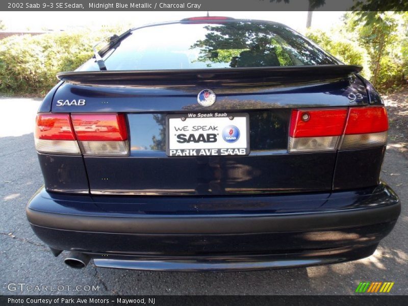 Midnight Blue Metallic / Charcoal Gray 2002 Saab 9-3 SE Sedan
