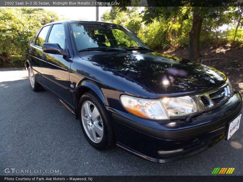 Midnight Blue Metallic / Charcoal Gray 2002 Saab 9-3 SE Sedan