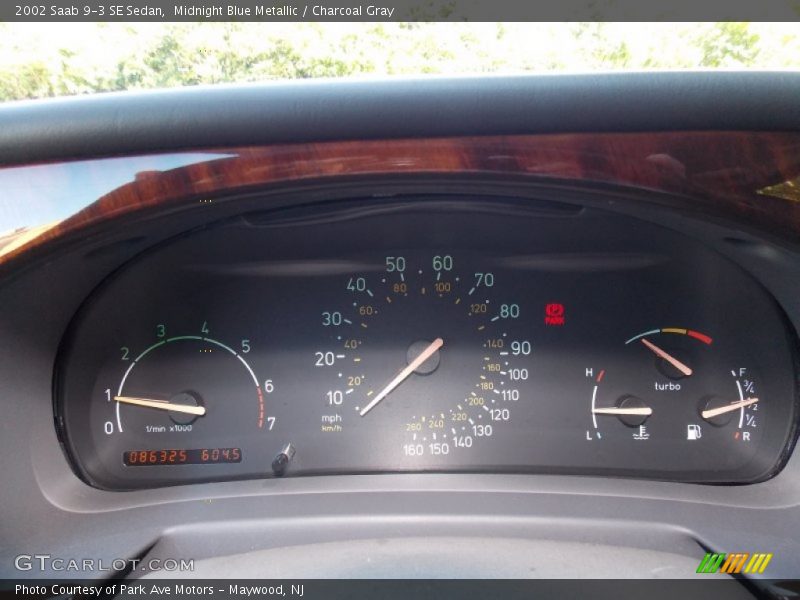 Midnight Blue Metallic / Charcoal Gray 2002 Saab 9-3 SE Sedan