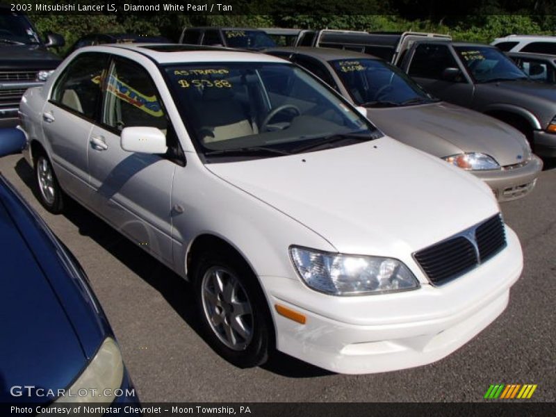 Diamond White Pearl / Tan 2003 Mitsubishi Lancer LS