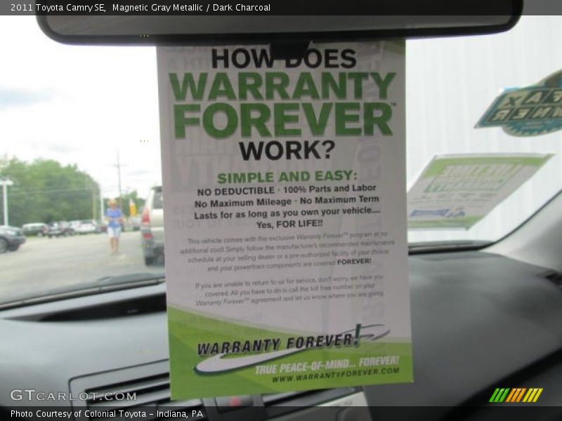 Magnetic Gray Metallic / Dark Charcoal 2011 Toyota Camry SE