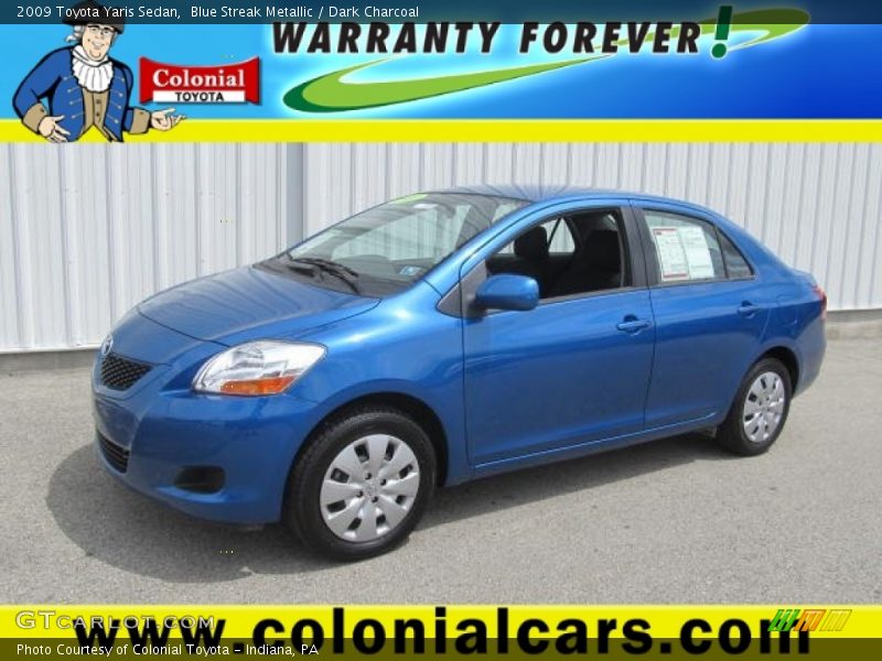 Blue Streak Metallic / Dark Charcoal 2009 Toyota Yaris Sedan