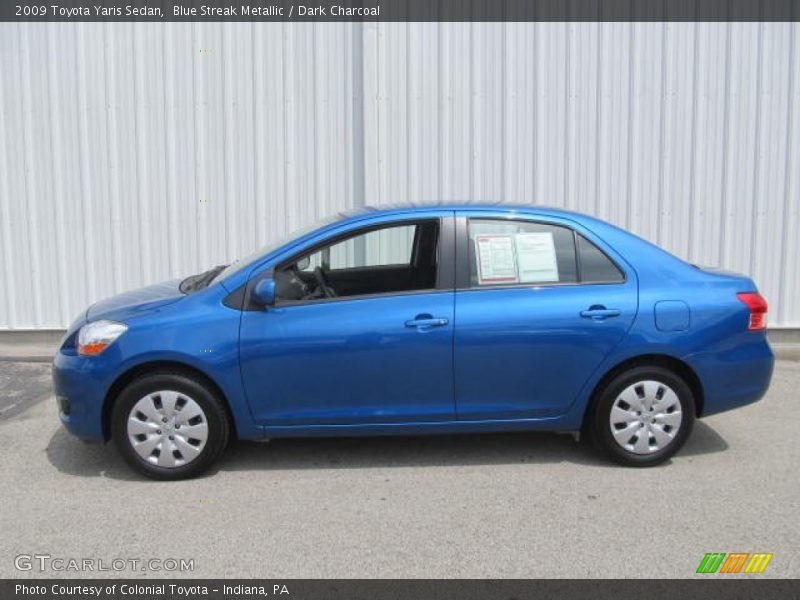 Blue Streak Metallic / Dark Charcoal 2009 Toyota Yaris Sedan