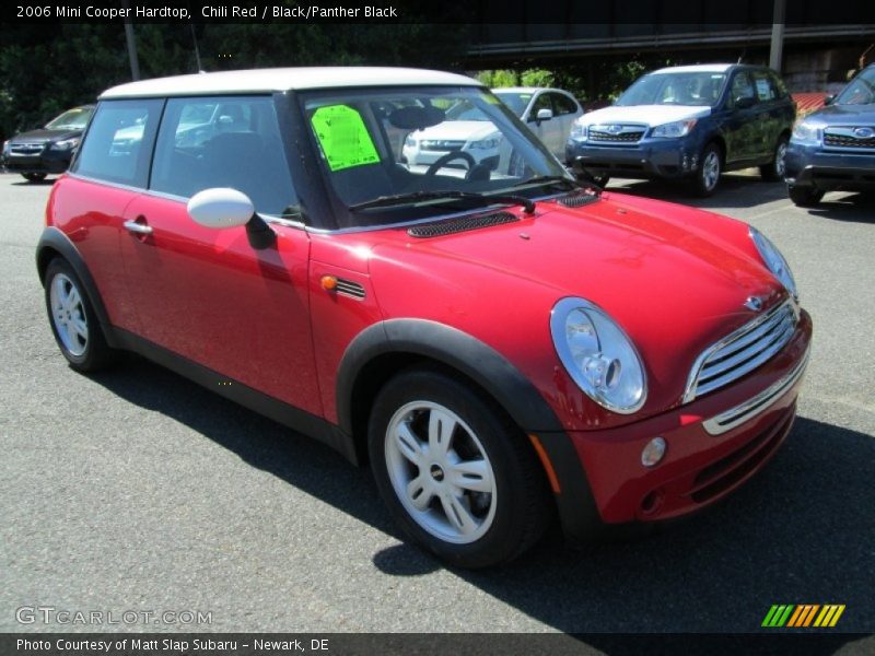 Chili Red / Black/Panther Black 2006 Mini Cooper Hardtop