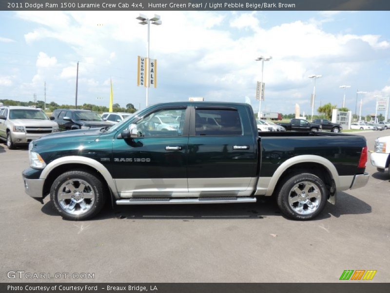 Hunter Green Pearl / Light Pebble Beige/Bark Brown 2011 Dodge Ram 1500 Laramie Crew Cab 4x4