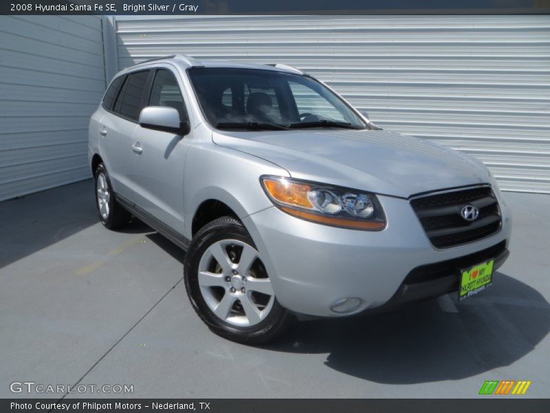 Bright Silver / Gray 2008 Hyundai Santa Fe SE