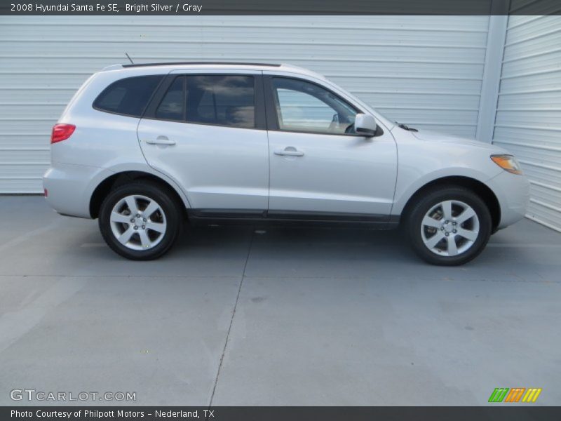 Bright Silver / Gray 2008 Hyundai Santa Fe SE