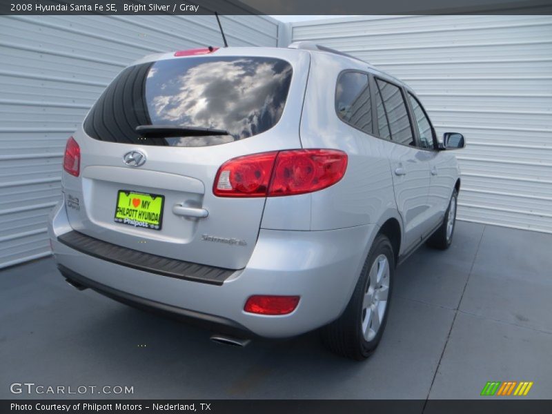 Bright Silver / Gray 2008 Hyundai Santa Fe SE