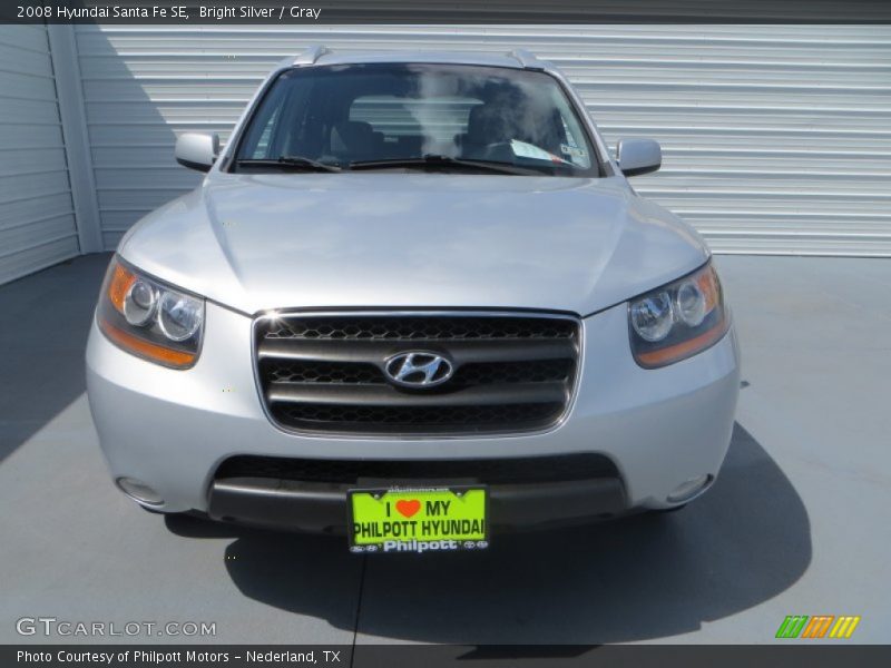Bright Silver / Gray 2008 Hyundai Santa Fe SE
