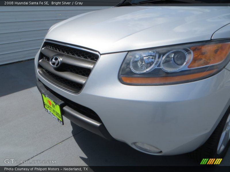 Bright Silver / Gray 2008 Hyundai Santa Fe SE