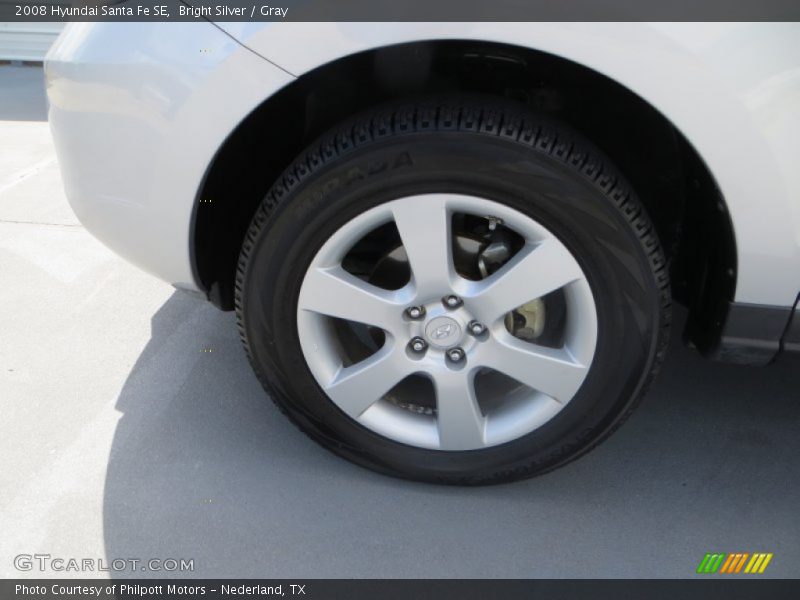 Bright Silver / Gray 2008 Hyundai Santa Fe SE