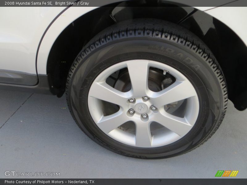 Bright Silver / Gray 2008 Hyundai Santa Fe SE