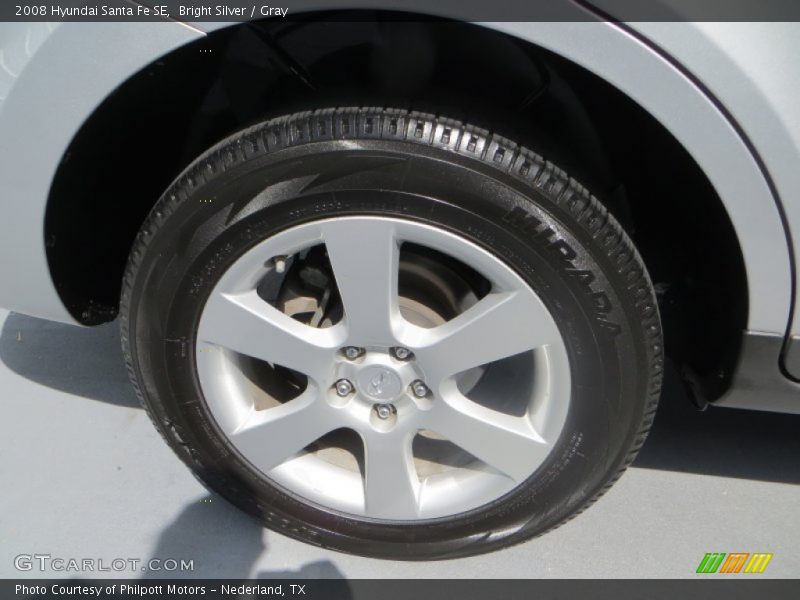 Bright Silver / Gray 2008 Hyundai Santa Fe SE