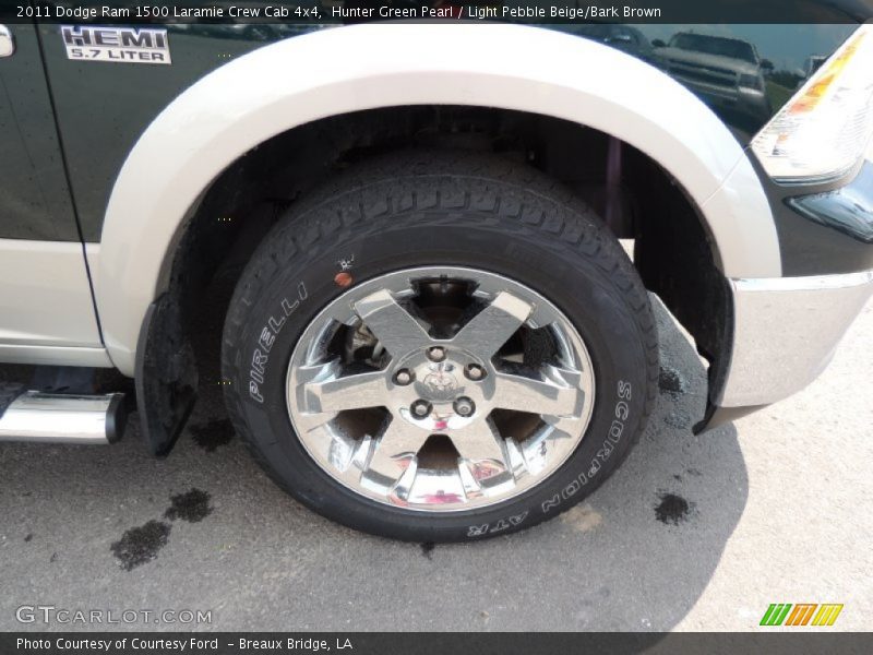 Hunter Green Pearl / Light Pebble Beige/Bark Brown 2011 Dodge Ram 1500 Laramie Crew Cab 4x4