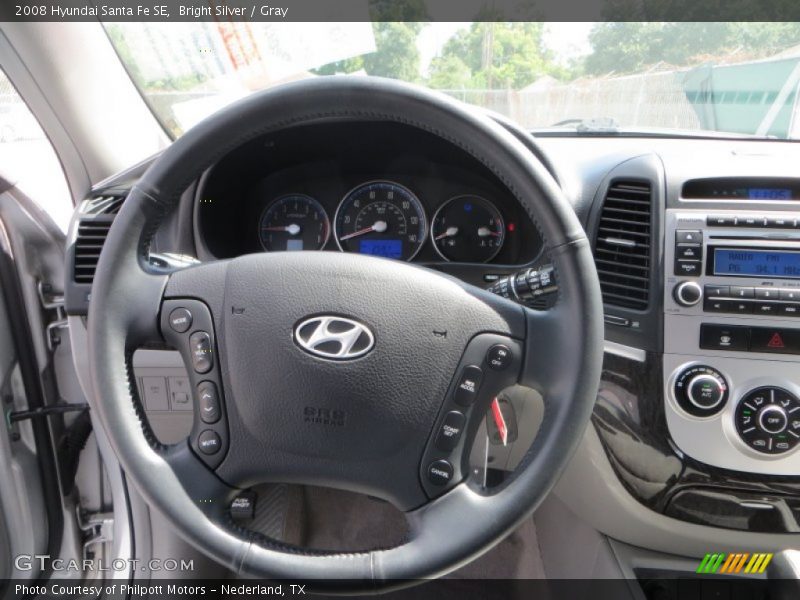 Bright Silver / Gray 2008 Hyundai Santa Fe SE