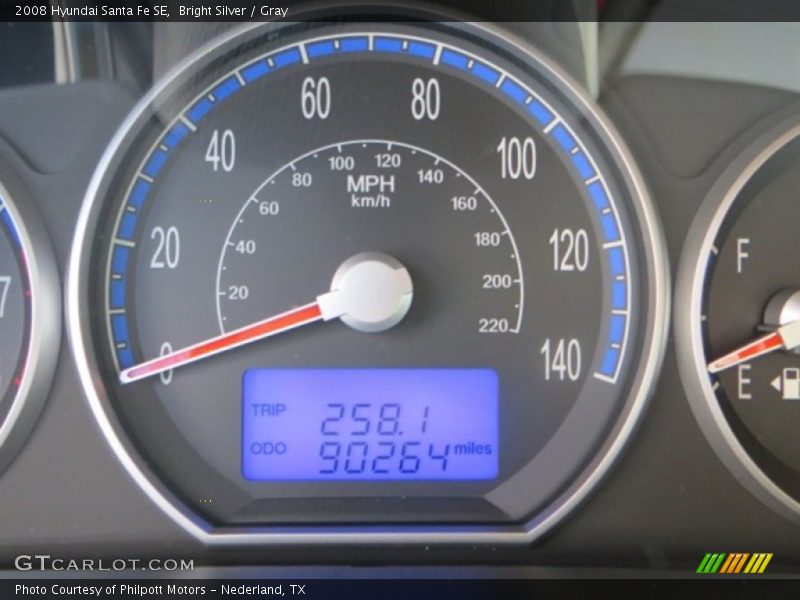 Bright Silver / Gray 2008 Hyundai Santa Fe SE