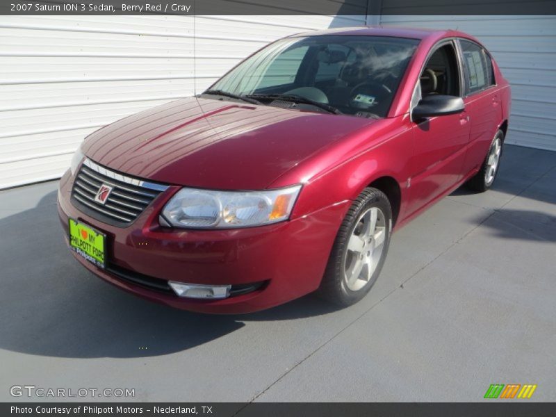 Berry Red / Gray 2007 Saturn ION 3 Sedan