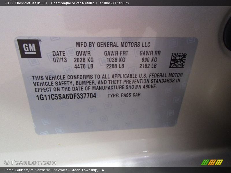 Champagne Silver Metallic / Jet Black/Titanium 2013 Chevrolet Malibu LT