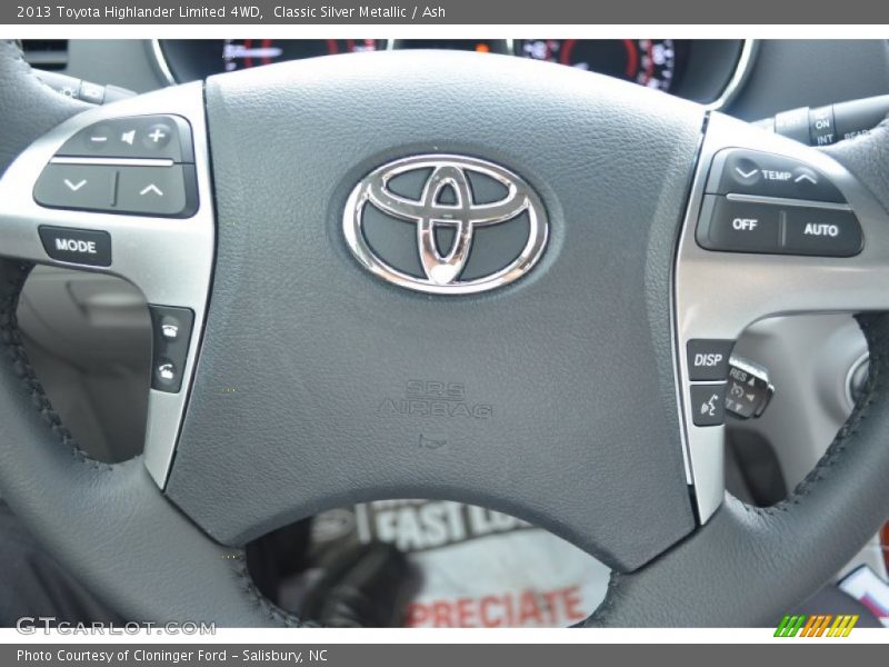 Classic Silver Metallic / Ash 2013 Toyota Highlander Limited 4WD