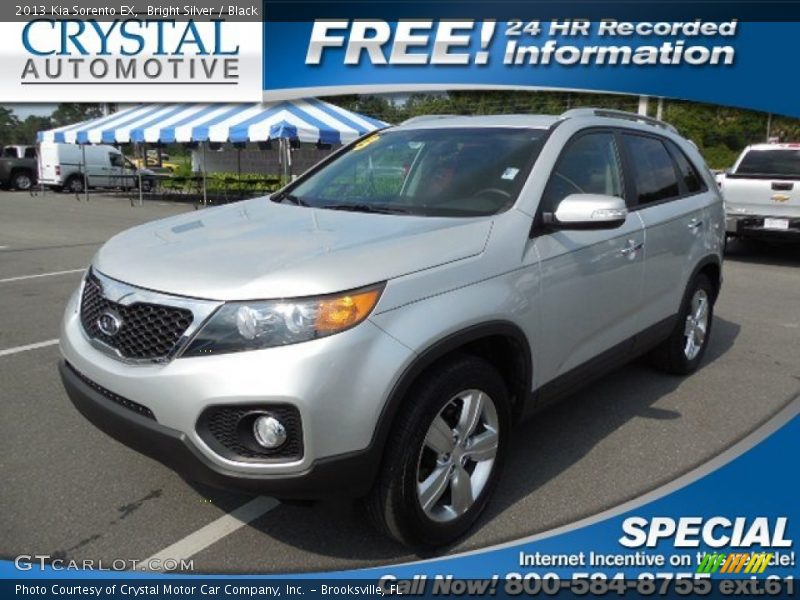 Bright Silver / Black 2013 Kia Sorento EX
