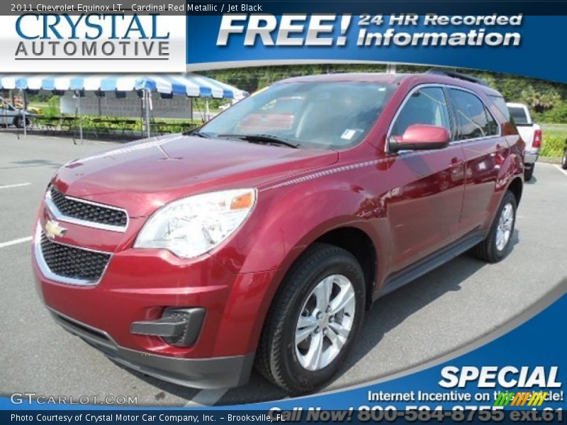 Cardinal Red Metallic / Jet Black 2011 Chevrolet Equinox LT