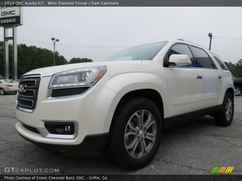 White Diamond Tricoat / Dark Cashmere 2014 GMC Acadia SLT