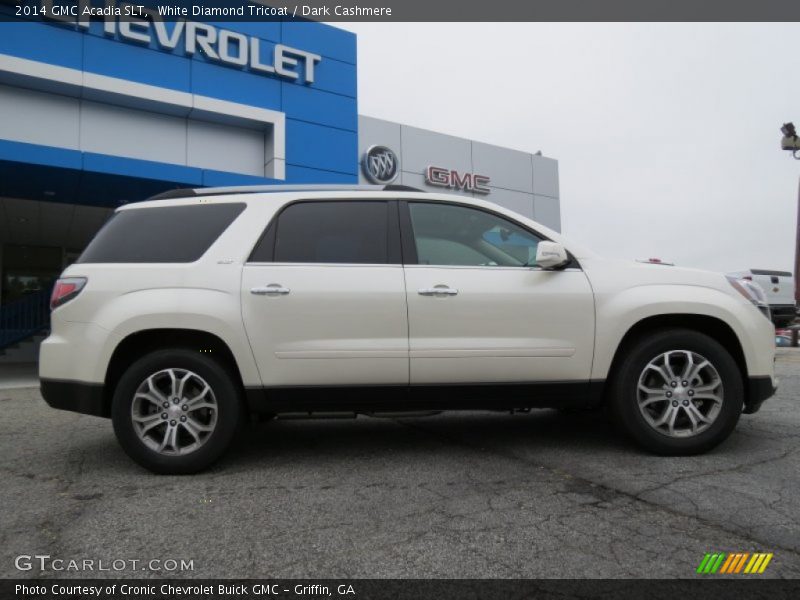 White Diamond Tricoat / Dark Cashmere 2014 GMC Acadia SLT