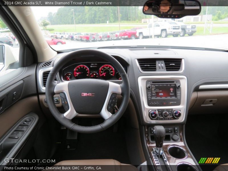 White Diamond Tricoat / Dark Cashmere 2014 GMC Acadia SLT