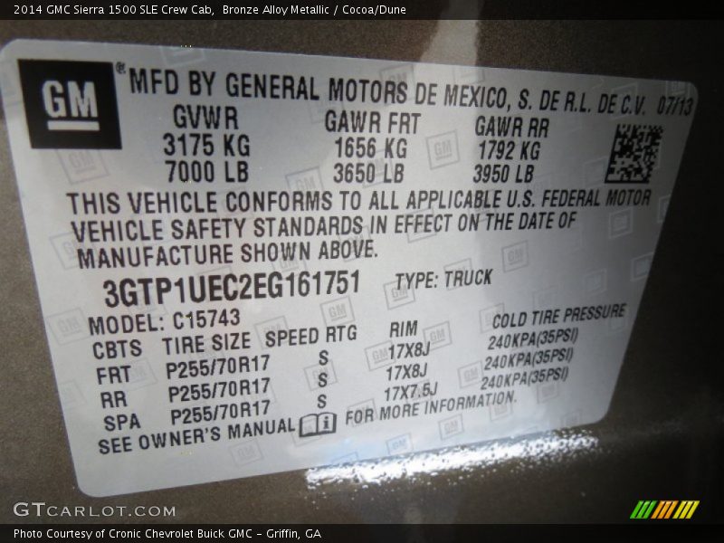 Bronze Alloy Metallic / Cocoa/Dune 2014 GMC Sierra 1500 SLE Crew Cab