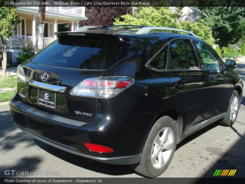 Obsidian Black / Light Gray/Espresso Birds-Eye Maple 2010 Lexus RX 350 AWD