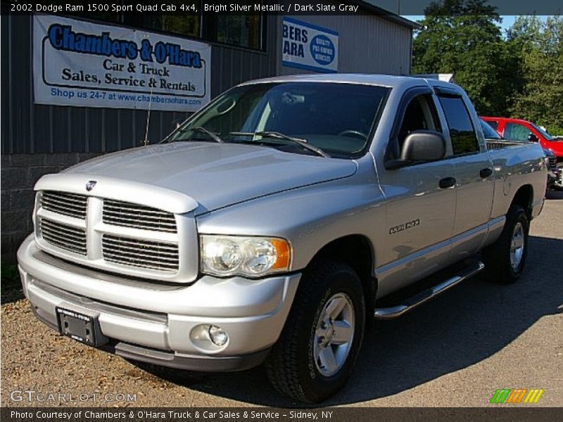 Bright Silver Metallic / Dark Slate Gray 2002 Dodge Ram 1500 Sport Quad Cab 4x4