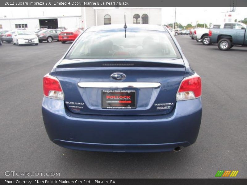 Marine Blue Pearl / Black 2012 Subaru Impreza 2.0i Limited 4 Door