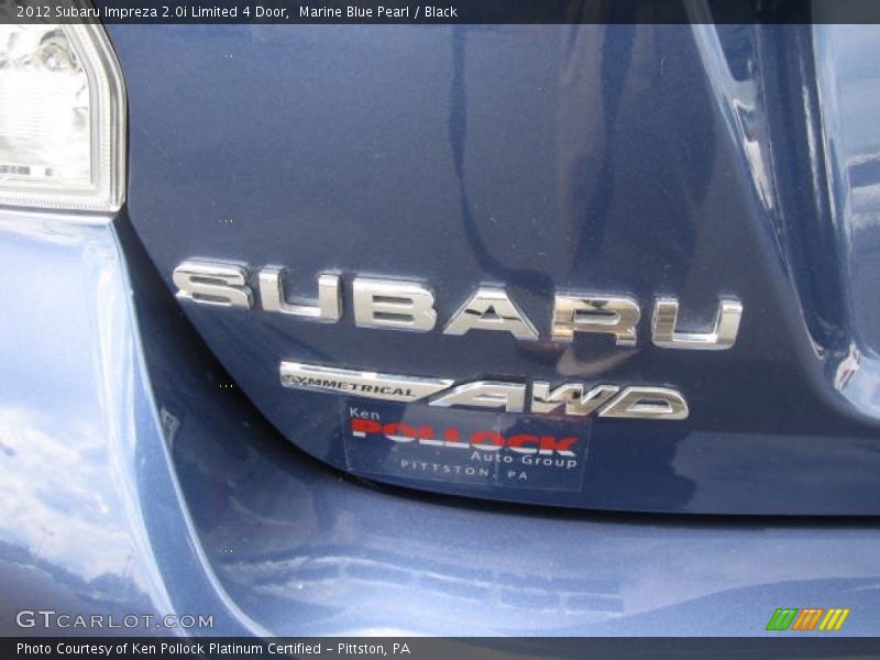 Marine Blue Pearl / Black 2012 Subaru Impreza 2.0i Limited 4 Door