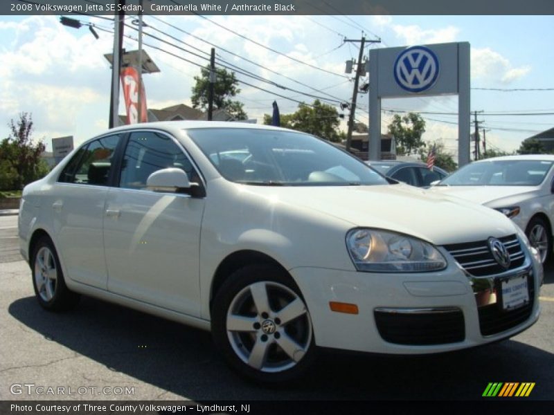 Campanella White / Anthracite Black 2008 Volkswagen Jetta SE Sedan