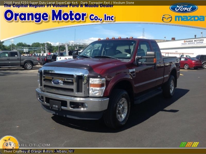 Dark Toreador Red / Medium Stone 2008 Ford F250 Super Duty Lariat SuperCab 4x4