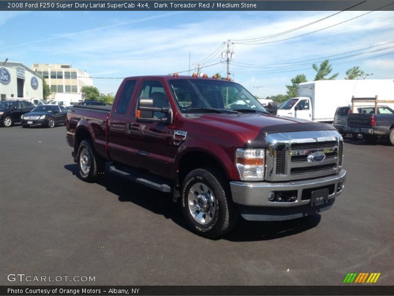 Dark Toreador Red / Medium Stone 2008 Ford F250 Super Duty Lariat SuperCab 4x4