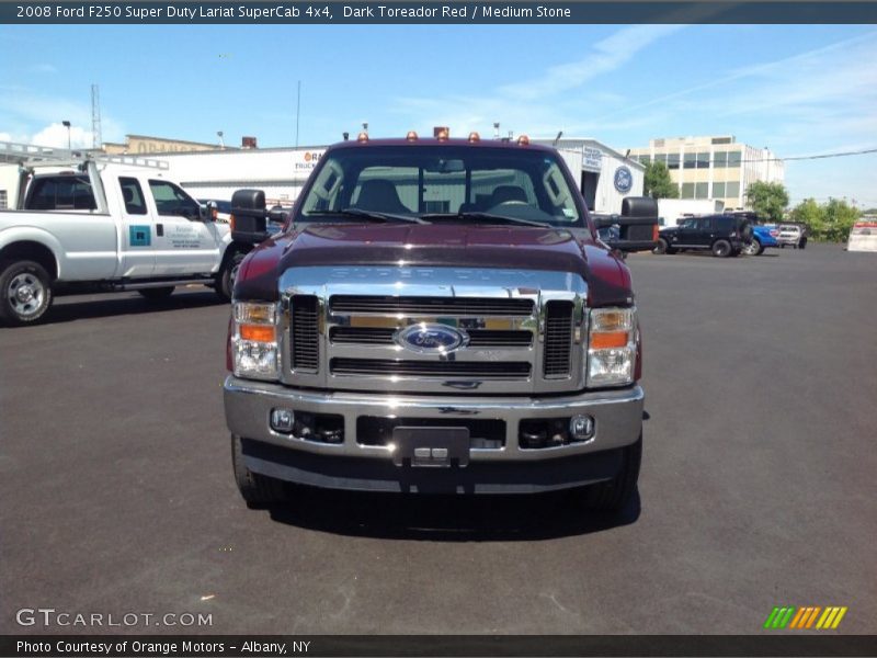 Dark Toreador Red / Medium Stone 2008 Ford F250 Super Duty Lariat SuperCab 4x4