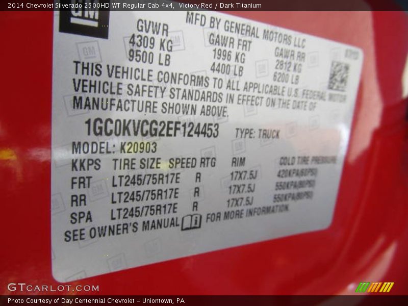 Victory Red / Dark Titanium 2014 Chevrolet Silverado 2500HD WT Regular Cab 4x4