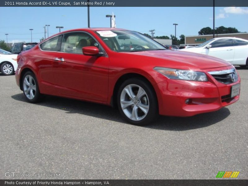 San Marino Red / Ivory 2011 Honda Accord EX-L V6 Coupe