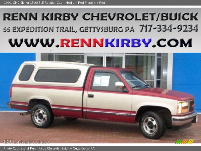 Medium Red Metallic / Red 1991 GMC Sierra 1500 SLE Regular Cab