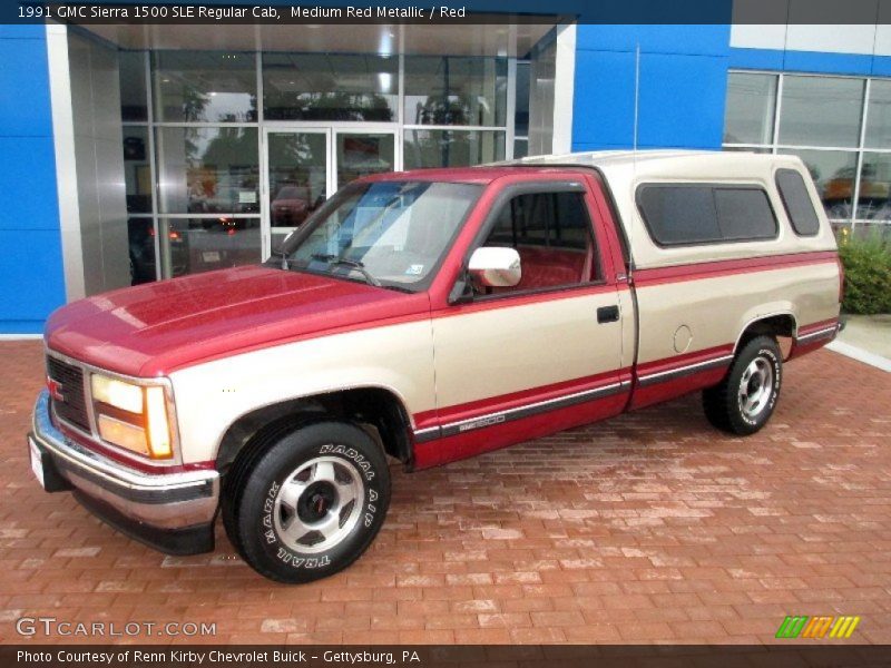Medium Red Metallic / Red 1991 GMC Sierra 1500 SLE Regular Cab