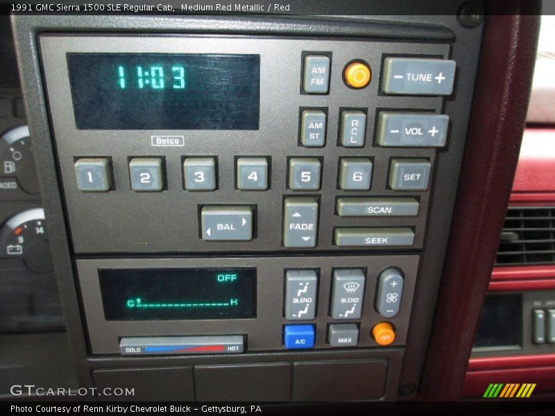 Controls of 1991 Sierra 1500 SLE Regular Cab