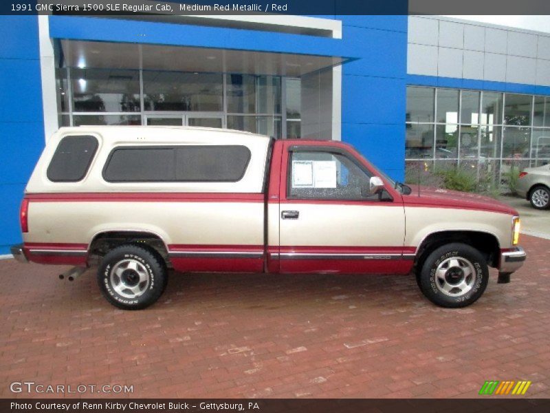 Medium Red Metallic / Red 1991 GMC Sierra 1500 SLE Regular Cab
