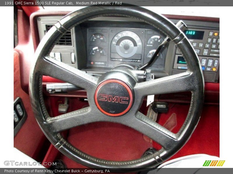 Medium Red Metallic / Red 1991 GMC Sierra 1500 SLE Regular Cab