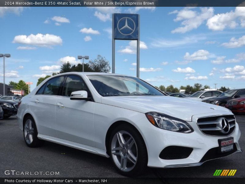 Polar White / Silk Beige/Espresso Brown 2014 Mercedes-Benz E 350 4Matic Sedan