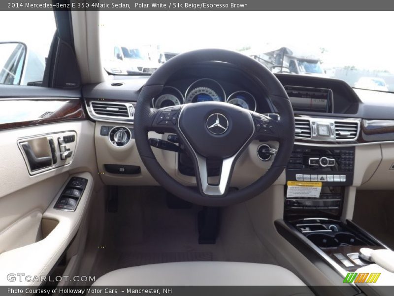 Polar White / Silk Beige/Espresso Brown 2014 Mercedes-Benz E 350 4Matic Sedan
