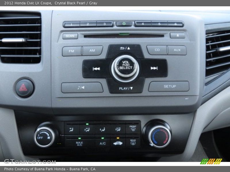 Crystal Black Pearl / Gray 2012 Honda Civic LX Coupe